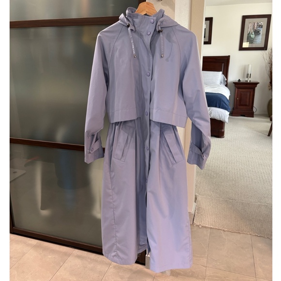 L. L. Bean Hooded Trench Raincoat - Lavender / Periwinkle Size M - Picture 3 of 11